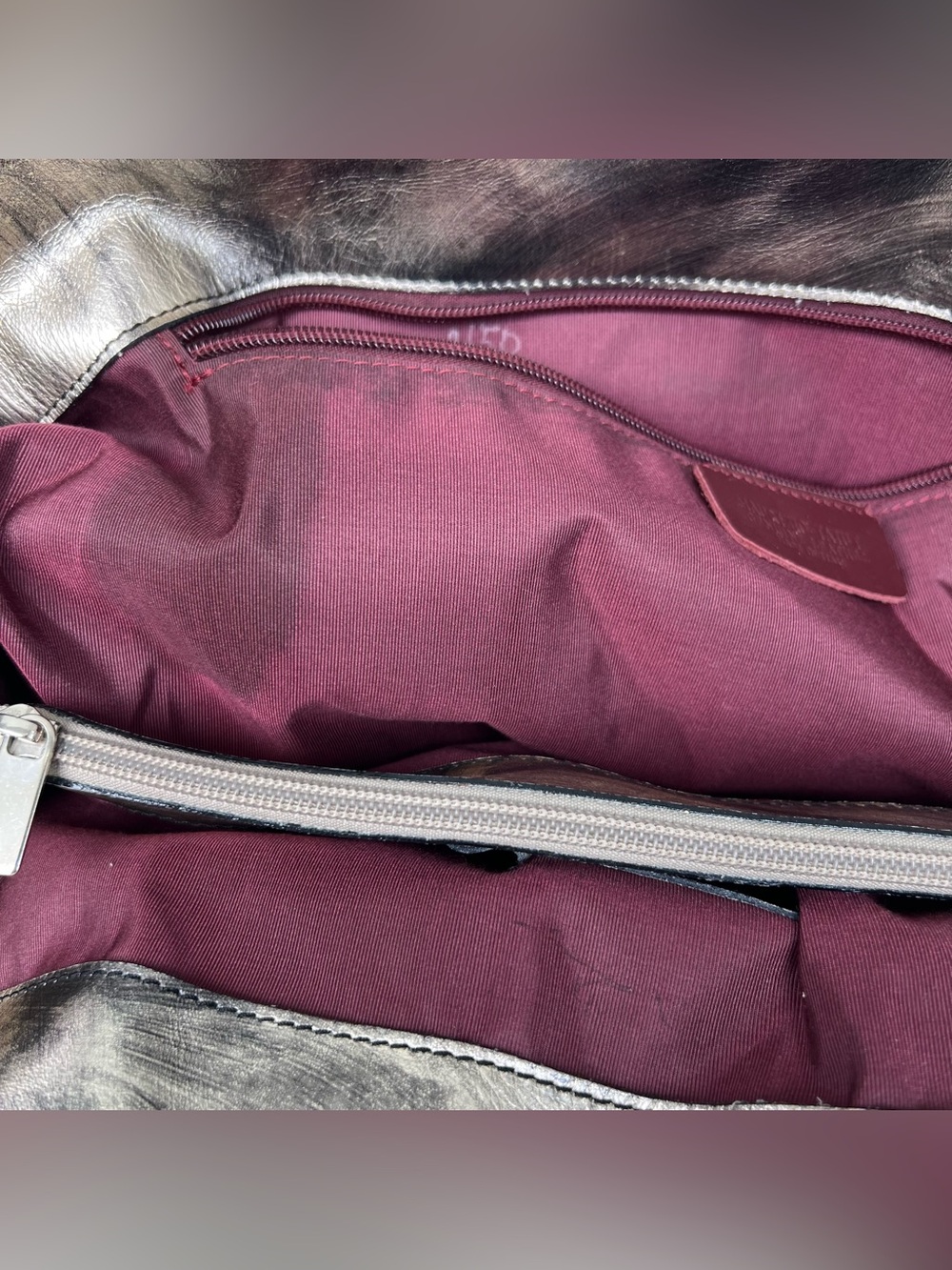 Maurizio Taiuti Metallic Swirl Leather Tote - Silver & Gold Tones - Picture 12 of 14